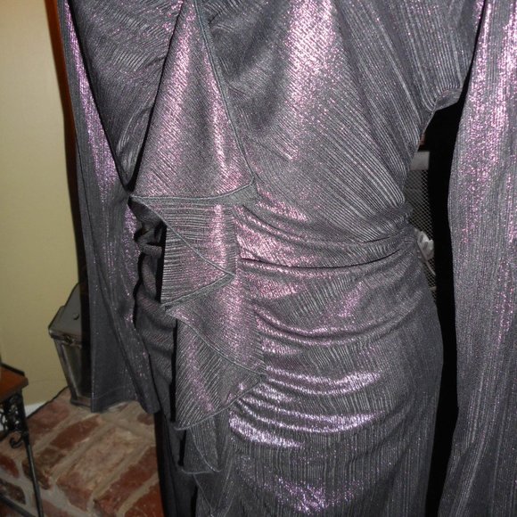 NWT Sam Edelman Purple metallic ruffle dress, 6 - Picture 7 of 14